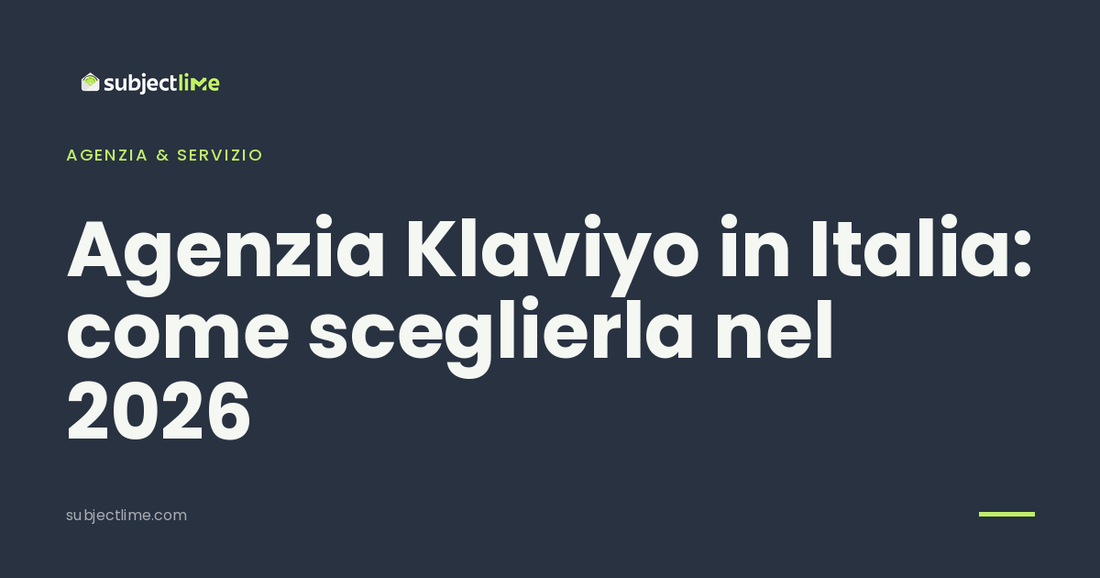 Agenzia Klaviyo Italia 2026: prezzi reali e criteri