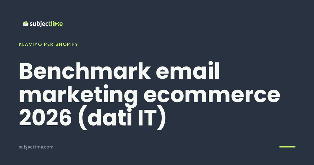 Benchmark email marketing ecommerce 2026 (dati IT)