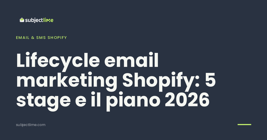 Lifecycle email marketing Shopify: 5 stage e il piano 2026